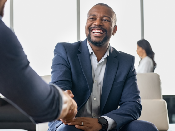 Business meeting handshake